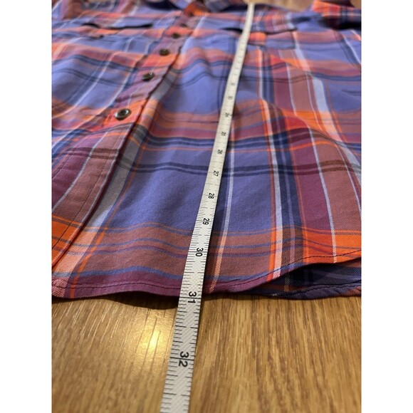 Vintage Polo Ralph Lauren Purple Orange Plaid Button Down Shirt Size XL - Picture 8 of 9